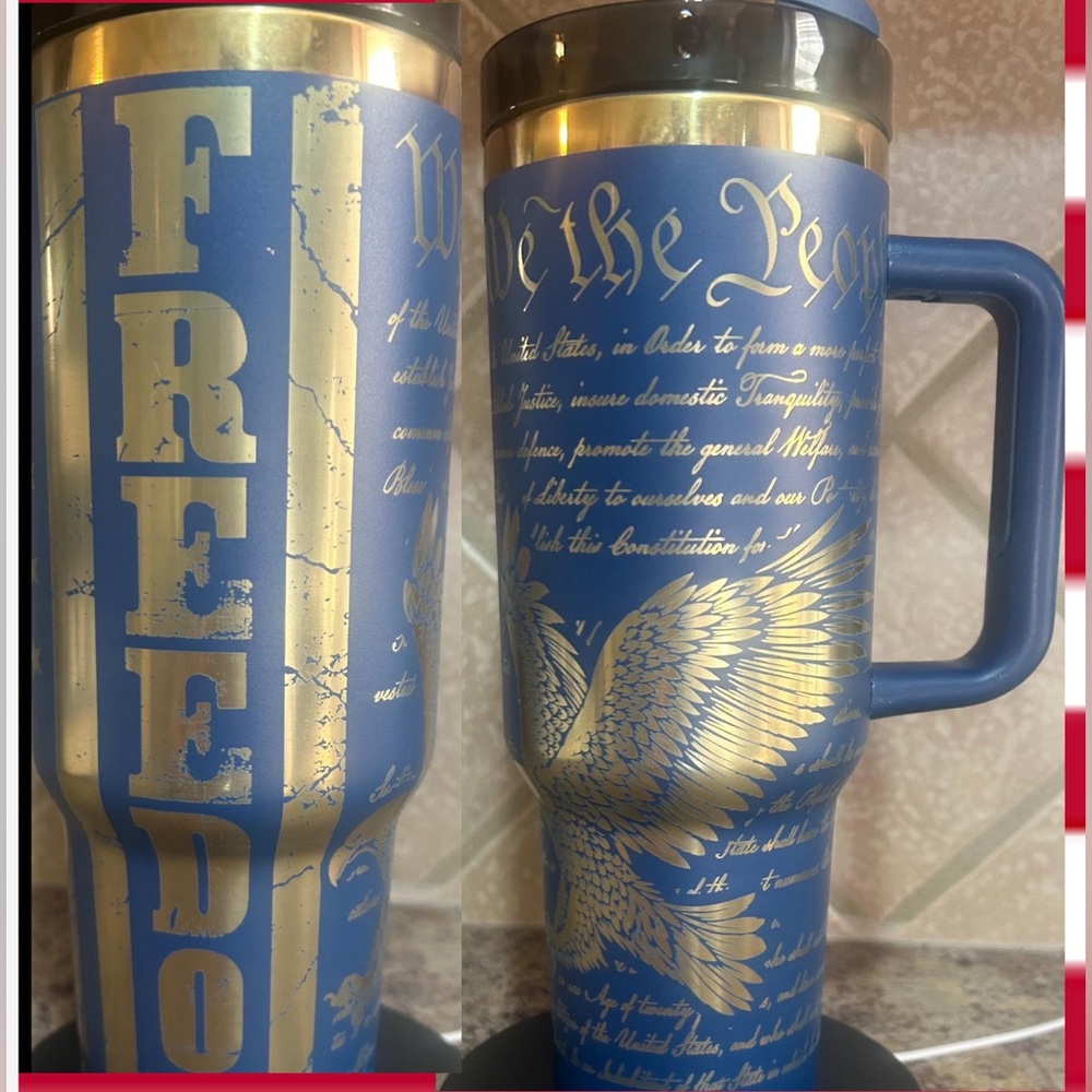 We the people laser engraved tumbler